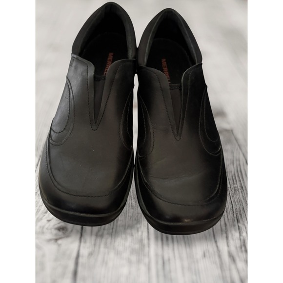 Merrell Shoes - Merrell Encore Q2 Leather Slip On Shoes Women 9.5 Black Gorpcore Comfort J45794